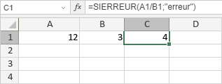 Fonction SIERREUR :