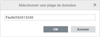Fenêtre sélectionner la plage de données